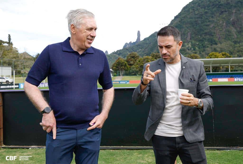Ancelotti visita Granja Comary e aprova estrutura da Seleção Brasileira