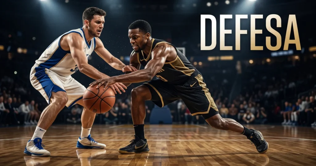 Postura defensiva no basquete — fundamento de marcação individual, por zona e pressão coletiva