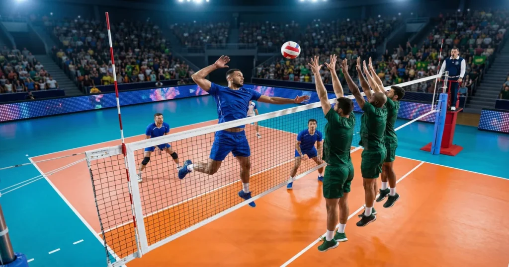 A altura oficial da rede de vôlei masculino é de 2,43 metros