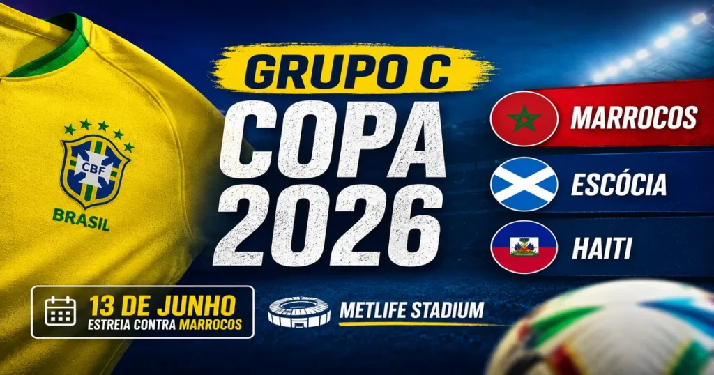 Grupo do Brasil na Copa 2026: Marrocos, Escócia e Haiti Grupo do Brasil na Copa 2026. Adversários e Datas