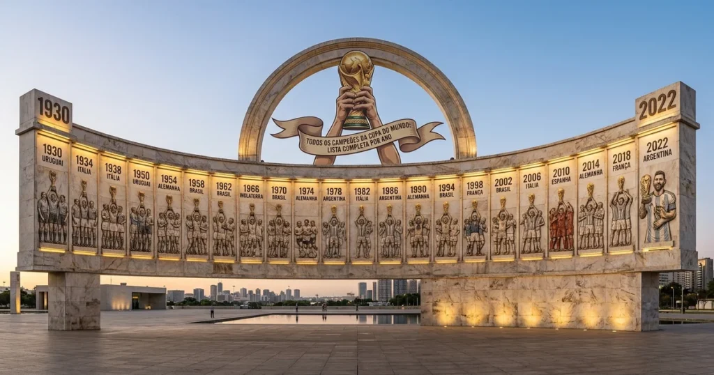 Todos os Campeões da Copa do Mundo Lista Completa por Ano