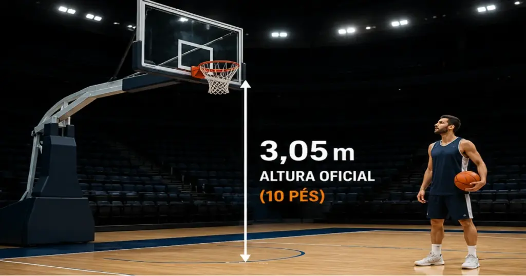 altura da cesta de basquete 305m oficial