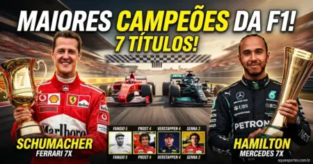 Maiores Campeões da F1 7 Títulos de Schumacher e Hamilton