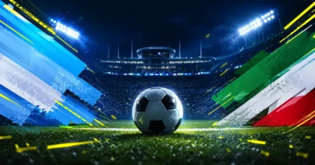 Argentina x Argélia na Copa 2026: Onde Assistir e Histórico Estádio de futebol à noite remetendo a Argentina x Argélia pela Copa do Mundo de 2026, no Grupo J em Kansas City