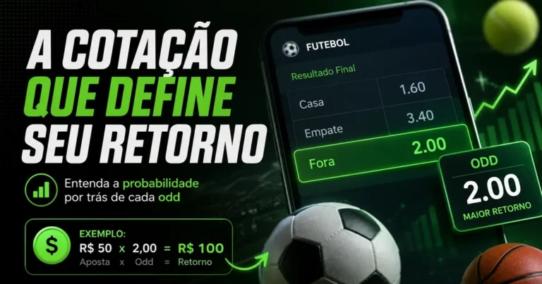 Conceito de odd nas apostas esportivas: cotacao decimal, probabilidade implicita e calculo de retorno