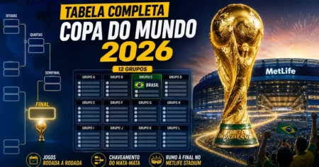 Tabela da Copa do Mundo 2026: Classificação, Grupos e Jogos Tabela da Copa do Mundo 2026 com classificação dos 12 grupos, jogos por rodada e chaveamento do mata-mata